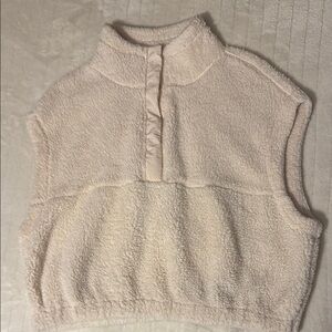 Cream Sherpa Sleeveless Pullover